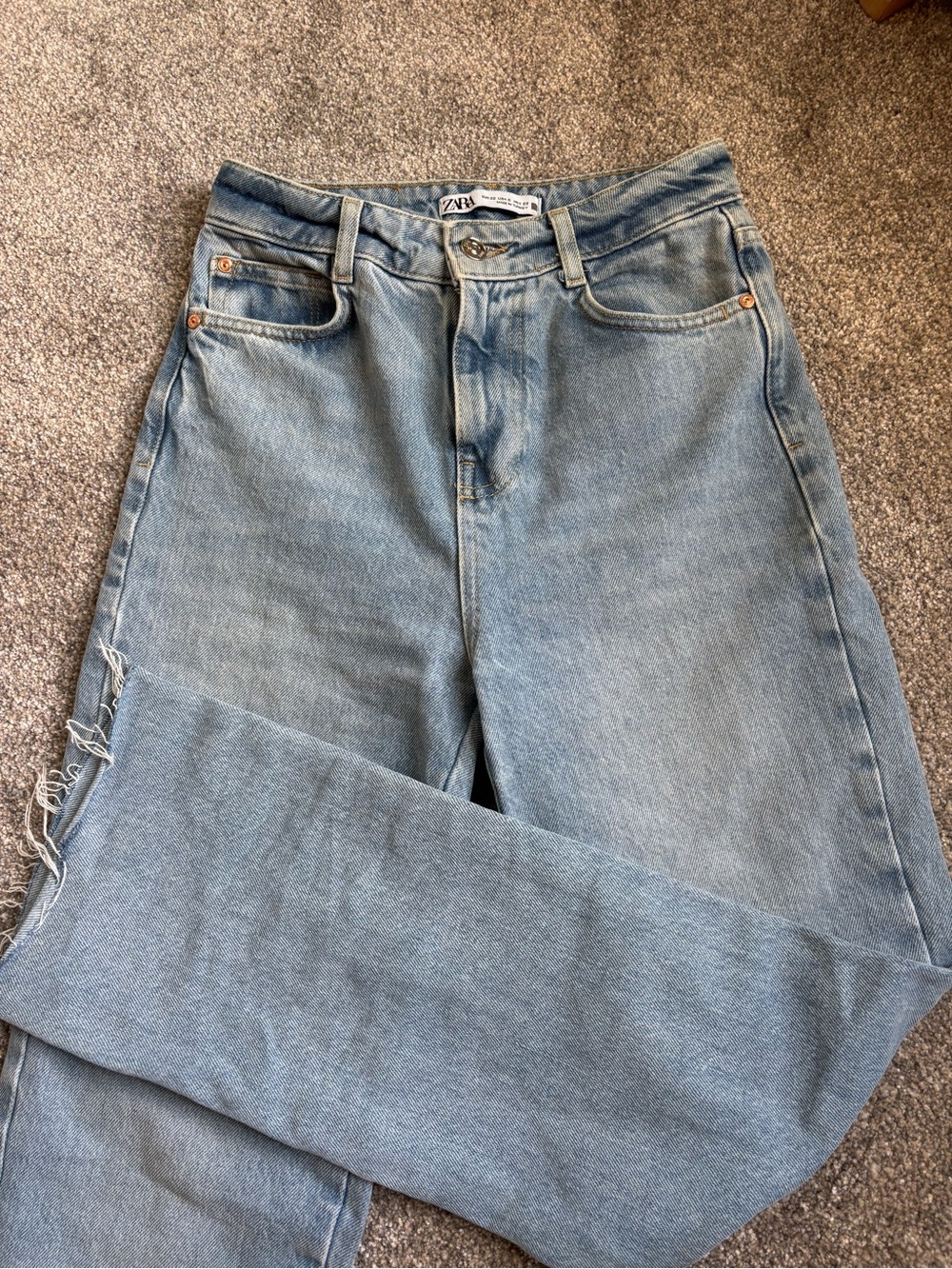 Zara Light Blue Straight Leg Jeans